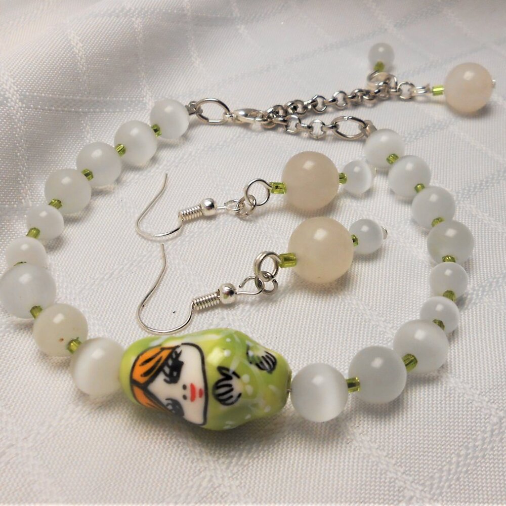 no 804 Handmade jewelry set with Matrioshka bracelet